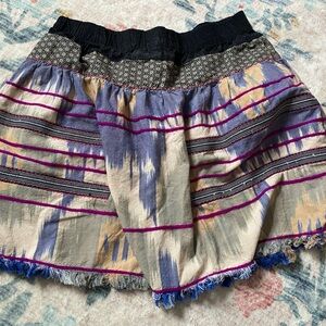 Bar III Multicolor Patterned Boho Mini Skirt - Cream, Blue, Purple, Black